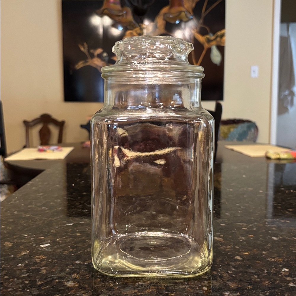Anchor Hocking Large Glass Canister Apothecary Jar Vintage